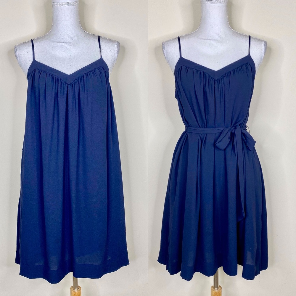 Banana Republic Navy Blue Swing Dress Belted